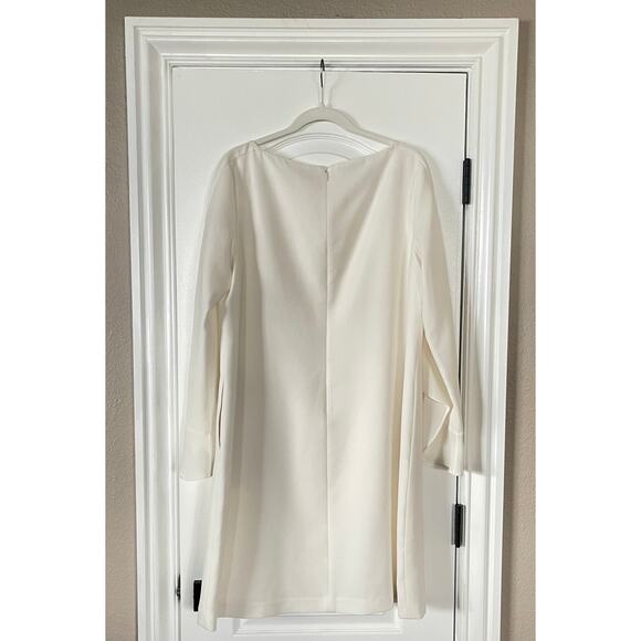 Lafayette 148 Emery Ruffle Cuff Shift Dress Off White Size Large - Picture 11 of 14